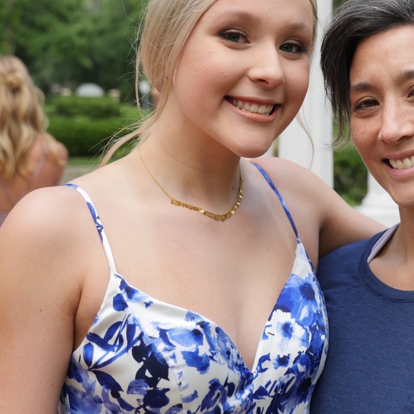 Blue floral prom dress - Picture 3 of 3